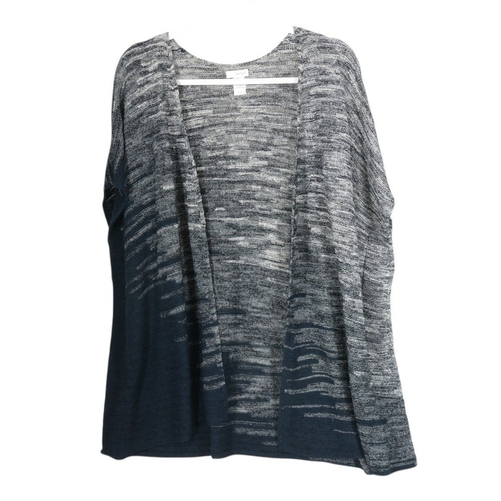 Pure Jill Space Dye Tunic Top XS/S Sleeveless Gray Blue Stretch Knit Cotton Blen